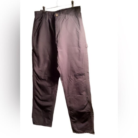 NNT Carhartt Black Loose Fit Carpenter Style Washed Duck Canvas Pockets Pant 32 - Picture 2 of 3